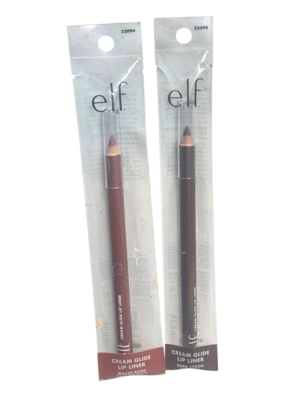 e.l.f. Mauve Aside & Dark Cocoa Cream Glide Lip Liner Pencils NWT